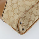 GUCCI GG Canvas Tote Bag Beige Brown 113015 Auth 173169V-13