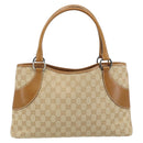 GUCCI GG Canvas Tote Bag Beige Brown 113015 Auth 173169V-2