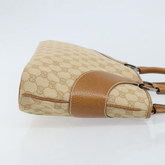 GUCCI GG Canvas Tote Bag Beige Brown 113015 Auth 173169V