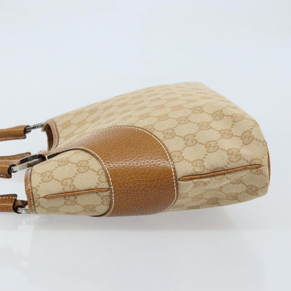 GUCCI GG Canvas Tote Bag Beige Brown 113015 Auth 173169V