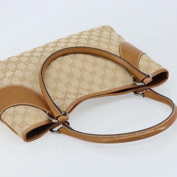 GUCCI GG Canvas Tote Bag Beige Brown 113015 Auth 173169V