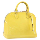 LOUIS VUITTON Monogram Vernis Alma PM Hand Bag Citrin M90101 LV Auth 173176V-1