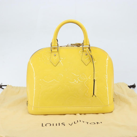LOUIS VUITTON Monogram Vernis Alma PM Hand Bag Citrin M90101 LV Auth 173176V