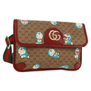 GUCCI GG Supreme Web Sherry Line Waist bag PVC Beige Gold 647817 Auth 173178M-1