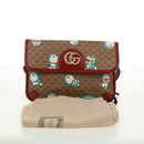 GUCCI GG Supreme Web Sherry Line Waist bag PVC Beige Gold 647817 Auth 173178M-12