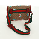 GUCCI GG Supreme Web Sherry Line Waist bag PVC Beige Gold 647817 Auth 173178M-7