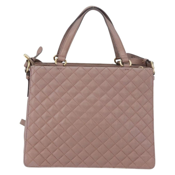 Salvatore Ferragamo Vala Shoulder Bag Leather 2way Purple Gold Auth 173180