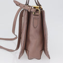 Salvatore Ferragamo Vala Shoulder Bag Leather 2way Purple Gold Auth 173180-3