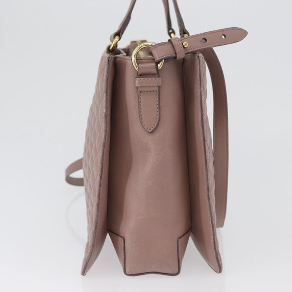 Salvatore Ferragamo Vala Shoulder Bag Leather 2way Purple Gold Auth 173180