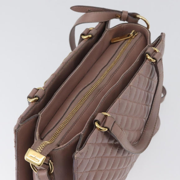 Salvatore Ferragamo Vala Shoulder Bag Leather 2way Purple Gold Auth 173180