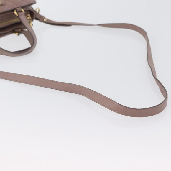 Salvatore Ferragamo Vala Shoulder Bag Leather 2way Purple Gold Auth 173180