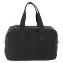 PRADA Boston Bag Nylon Black Silver Auth 173182-2