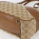 GUCCI GG Canvas Hand Bag PVC Beige Silver 113011 Auth 173185V-8
