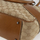 GUCCI GG Canvas Hand Bag PVC Beige Silver 113011 Auth 173185V-16