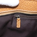 GUCCI GG Canvas Hand Bag PVC Beige Silver 113011 Auth 173185V-21