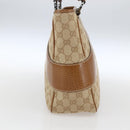 GUCCI GG Canvas Hand Bag PVC Beige Silver 113011 Auth 173185V-3