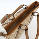 GUCCI GG Canvas Hand Bag PVC Beige Silver 113011 Auth 173185V-6
