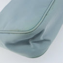PRADA Hand Pouch Nylon Light Blue Silver Auth 173191A-14