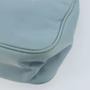 PRADA Hand Pouch Nylon Light Blue Silver Auth 173191A-15