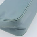 PRADA Hand Pouch Nylon Light Blue Silver Auth 173191A-16