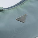 PRADA Hand Pouch Nylon Light Blue Silver Auth 173191A-17