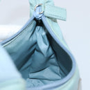 PRADA Hand Pouch Nylon Light Blue Silver Auth 173191A-19