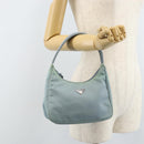 PRADA Hand Pouch Nylon Light Blue Silver Auth 173191A-21