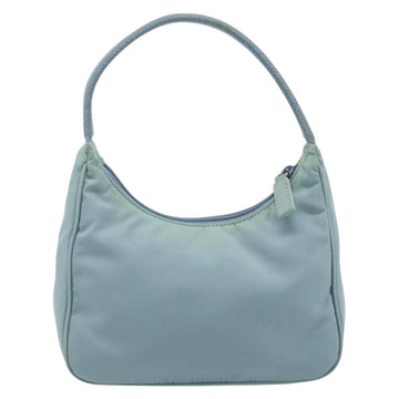 PRADA Hand Pouch Nylon Light Blue Silver Auth 173191A - 0