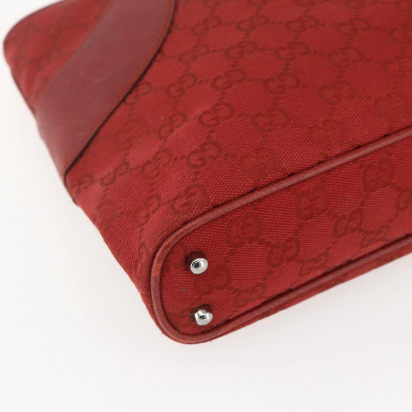 GUCCI GG Canvas Tragetasche Rot Silber 113015 Auth 173192