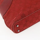 GUCCI GG Canvas Tote Bag Red Silver 113015 Auth 173192-16