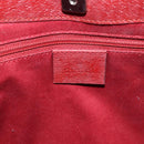 GUCCI GG Canvas Tote Bag Red Silver 113015 Auth 173192-10