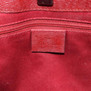 GUCCI GG Canvas Tote Bag Red Silver 113015 Auth 173192-17