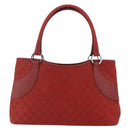 GUCCI GG Canvas Tote Bag Red Silver 113015 Auth 173192-13