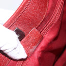 GUCCI GG Canvas Tote Bag Red Silver 113015 Auth 173192-12