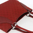 GUCCI GG Canvas Tote Bag Red Silver 113015 Auth 173192-6