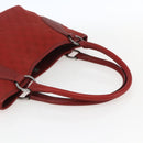 GUCCI GG Canvas Tote Bag Red Silver 113015 Auth 173192-7