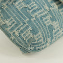 FENDI Zucca Canvas Mamma Baguette Shoulder Bag Light Blue Gold Auth 173198V-15