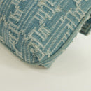 FENDI Zucca Canvas Mamma Baguette Shoulder Bag Light Blue Gold Auth 173198V-18