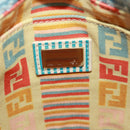 FENDI Zucca Canvas Mamma Baguette Shoulder Bag Light Blue Gold Auth 173198V-23