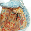 FENDI Zucca Canvas Mamma Baguette Shoulder Bag Light Blue Gold Auth 173198V-24