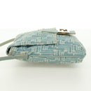 FENDI Zucca Canvas Mamma Baguette Shoulder Bag Light Blue Gold Auth 173198V-3