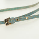 FENDI Zucca Canvas Mamma Baguette Shoulder Bag Light Blue Gold Auth 173198V-8