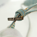 FENDI Zucca Canvas Mamma Baguette Shoulder Bag Light Blue Gold Auth 173198V-9