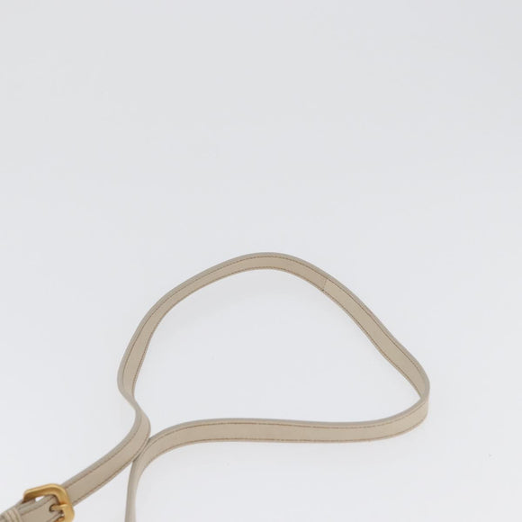 PRADA Geplooide Handtas Nylon 2-weg Ivoor Goud Auth 173201