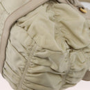 PRADA Geplooide Handtas Nylon 2-weg Ivoor Goud Auth 173201-17