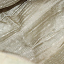 PRADA Geplooide Handtas Nylon 2-weg Ivoor Goud Auth 173201-11