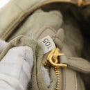 PRADA Geplooide Handtas Nylon 2-weg Ivoor Goud Auth 173201-12