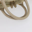 PRADA Geplooide Handtas Nylon 2-weg Ivoor Goud Auth 173201-7