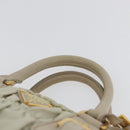 PRADA Geplooide Handtas Nylon 2-weg Ivoor Goud Auth 173201-8
