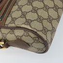 GUCCI GG Supreme Web Sherry Line Bag PVC Beige Gold 119 02 087 Auth 173208-15